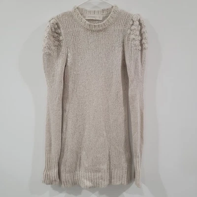 Mini Vestido Suéter Zara Tejido Para Mujer Talla Grande Marfil Mohair Lana Granola Niña Foto 1 de 4