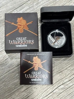 2010 Australia Great Warriors Samurai Silver Proof with BOX/COA - Image 1 of 4