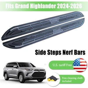 Fits For Grand Highlander 2024 - 2026 Running Boards Side Step Pedals Nerf Bar - Picture 1 of 10
