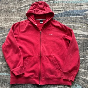Men's Nike Sportswear Red Essential Zip Up Hoodie Sweatshirt Jacket Sz 2XL XXL - Picture 1 of 6