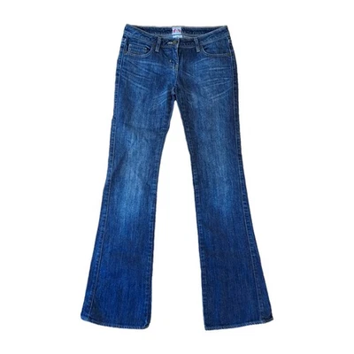 Sass & Bide Jeans Womens Size 27 Blue Flared Whiskered Denim Casual Low Rise Foto 1 de 4