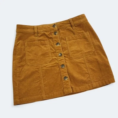 Falda So Brown Pana Botón Frontal Talla 7 Bolsillos Camel Retro Mini Foto 1 de 4