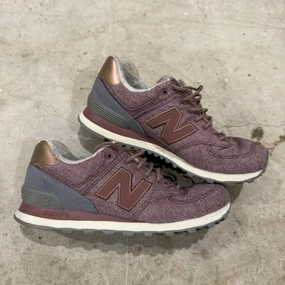 New Balance Womens Size 8 WL574AEB Denim Deep Pink & Gray Shoes Sneakers - Image 1 of 4