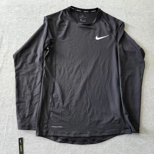 Nike Pro Dri-FIT Long Sleeve Compression Shirt Black Men’s Size Small Slim Fit - Picture 1 of 4