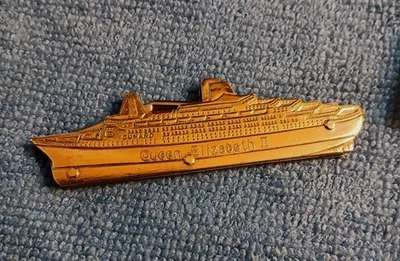 Navaja de Bolsillo Figura Vintage QE2 Reina Isabel II Barco Recuerdo Japón Foto 1 de 4