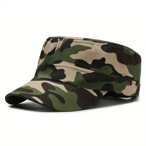 Khaki Military Cadet Hat Tactical Army Camo Cap Adjustable Outdoor Baseball - Picture 1 of 4