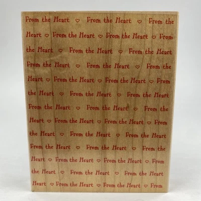 Hero Arts WordPrints From The Heart Love 木质橡皮图章 5x4” — 第 1/4 张图片