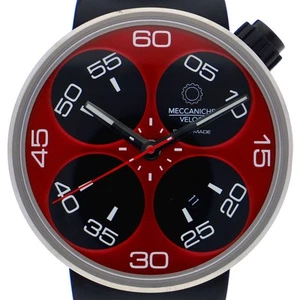 MECCANICHE VELOCI W128NSRD Automatic Red Dial Titanium Rubber Men's Watch - Picture 1 of 8