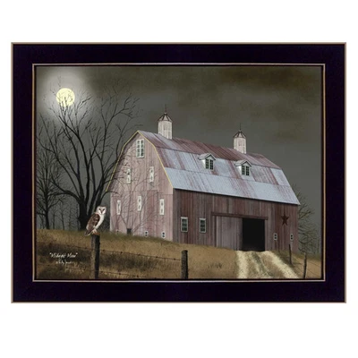 TrendyDecor4U Granja "Luna de Medianoche" Impresión Enmarcada Pared Tono Tierra Pequeño Foto 1 de 3