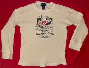 Polo Ralph Lauren Shirt Chid Size 5 Long Sleeve Thermal USA Flag - Picture 1 of 3