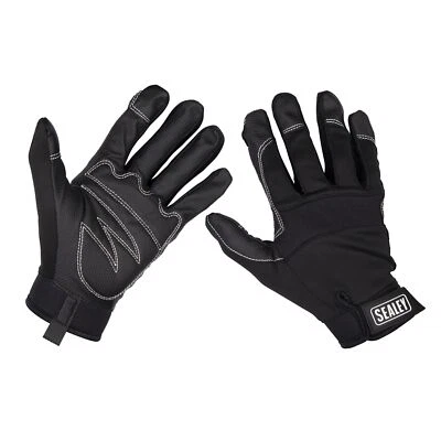 Sealey Mechanic'S Gloves Light Palm Tactouch - Extra Large Mechanic Gloves - Image 1 of 4