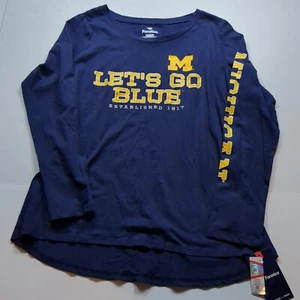 Fanatics Michigan Wolverines Long Sleeve Shirt Navy Blue Women's XL NWT - Picture 1 of 5