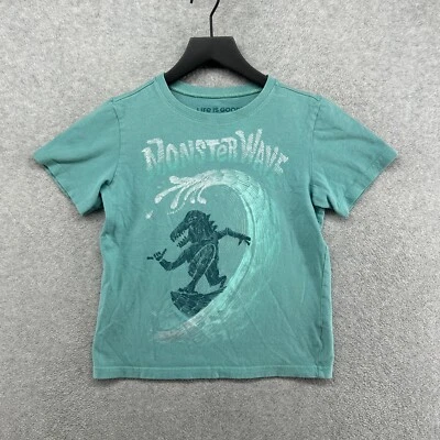 Camiseta Life Is Good Niños M 7-8 Verde Monster Wave Manga Corta Trituradora Foto 1 de 4