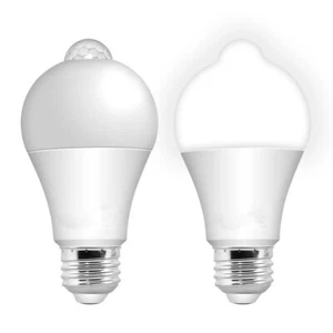 2 Pack Motion Sensor LED Light Bulb, 10W (80W Equivalent) A19 E26 White Bulbs - Picture 1 of 10