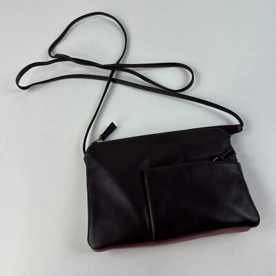 Mywalit Bandolera de Cuero Pequeña Cartera Multi Comp Organizador de Viaje Púrpura 8 x 5 Foto 1 de 4