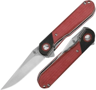 Складной нож Kizer Cutlery Comet 2,88 дюйма 154 см со стальным лезвием и красной ручкой Micarta - Изображение 1 из 4