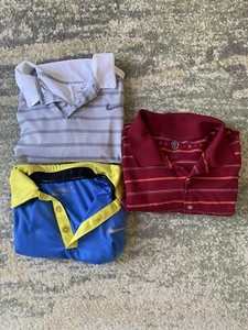 Lot (3) Nike Size XL Dri-Fit, Golf Vintage Casual Polos Blue Red White Work - Picture 1 of 19