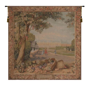 Versailles Carree Castle and Landscape French Tapestry Wall Art New - 58x58 inch - Picture 1 of 5