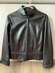 Korean Coups Women Leather Fitted Jacket - Sz 6-8 or 85-88 155cm  Very Stylish - Picture 1 of 6