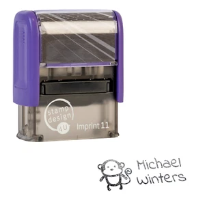 SD4U Imprint 11 | 2 líneas 'Monkey' marcador de ropa sello de goma | 37 x 13 mm - Imagen 1 de 2