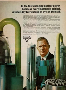1969 Vintage Print Ad Armo's Jay Terry keeps an eye on Nuclear Power Business - Picture 1 of 2