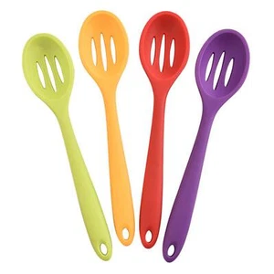Silicone Slotted Spoons 4PCS Kitchen Serving Spoons for Cooking and Stirring - Picture 1 of 4
