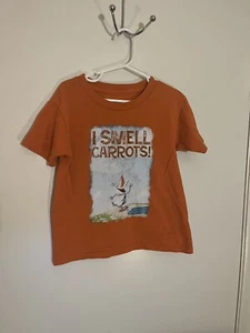 Youth DISNEY FROZEN Orange “I Smell Carrots” T Shirt Sz 5/6 - Picture 1 of 3