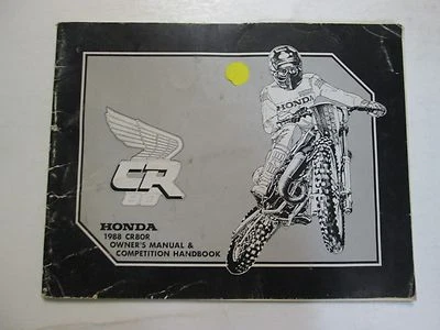 1988 Honda CR80R Propietarios Manual Competencia Guía Fábrica OEM de Libro Usado - Imagen 1 de 4