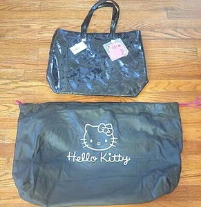 🌸RARE BRAND NEW🌸 w/tags Hello Kitty Black Patent Leather Bag  50 YEAR🥳 Bday - Picture 1 of 15