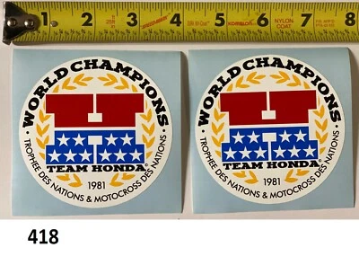 2! Pegatinas con licencia Honda World Champ vintage HRC CR CRF 125 250 360 400 500  Foto 1 de 4