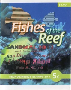 2010 Fishes of the Reef - Stamp booklet Barcode 212964 San Diego Overprint - Picture 1 of 3