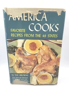 VTG 1949 America Cooks, Favorite Recipes From The 48 States, The Browns, Halcyon - Picture 1 of 19