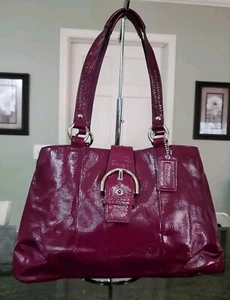 Coach Soho Pflaume Lackleder große Tragetasche Handtasche F19711 EUC! UVP 378 $ - Bild 1 von 11