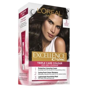 L'Oreal Paris Excellence Permeant Brown Hair Color Dye 100% Grey Cover HA Acid - Picture 1 of 30