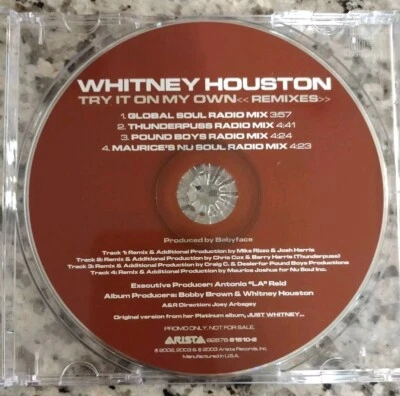 RARE Whitney Houston TRY IT ON MY OWN Remixes PromoCD Exclusive Mike Rizzo Mix! Foto 1 de 2