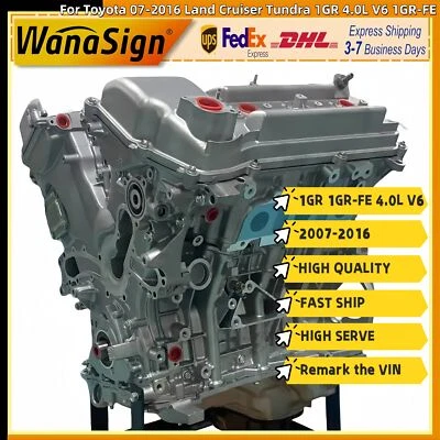 Conjunto de motor de bloque largo para Toyota 07-2016 Land Cruiser Tundra 1GR 4,0 L V6 1GR-FE Foto 1 de 4