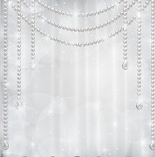 Shiny Pearl Jewelry Fabric Shower Curtain Glitter Circle Stone Bath Decor 84 L