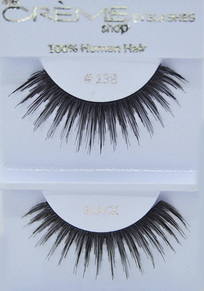 12 pares de pestañas en crema 100 % cabello humano #138 Foto 1 de 1