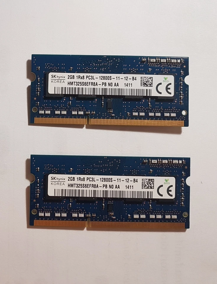 Memoria RAM SO-DIMM  4gB (2 x 2 Gb) DDR3 PC3L-12800S  SK Hynix   per Notebook - Immagine 1 di 1