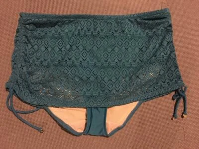 NUEVA Falda de baño Lane Bryant para mujer con cordón de ganchillo azul/coral talla grande Foto 1 de 4