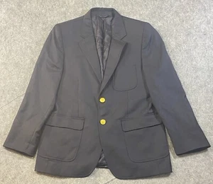 Brooks Brothers Youth Suit Jacket 16 Black 100% Wool Two Button Preppy Blazer - Picture 1 of 23