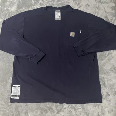 Carhartt FR Hombres XL Camiseta Manga Larga Azul Marino NFPA 2112 8.9 ATPV Foto 1 de 4
