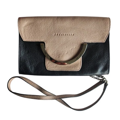 Bolso Bandolera Coccinelle Cuero Beige Negro Color Bloque Cadena de Hombro  Foto 1 de 4