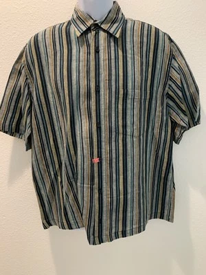 Bugatchi Uomo Mens M Shirt Short Sleeve Button Down Collar Pocket Linen (B311) - Image 1 of 4
