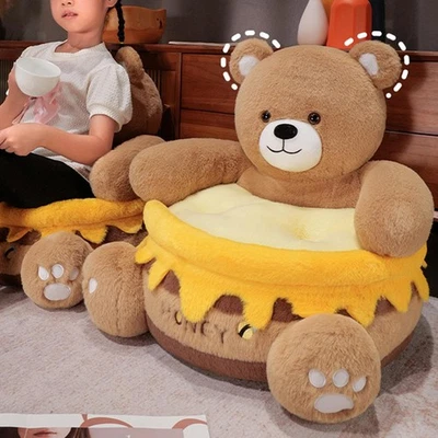 Kids Couch Comfy Chair Bear Cushion Sofa Floor Cushion School Bedroom Washable - Bild 1 von 4