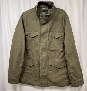 Lucky Brand Army Green Utility Field Jacket Snap Button Pockets Mens Large - Picture 1 of 10