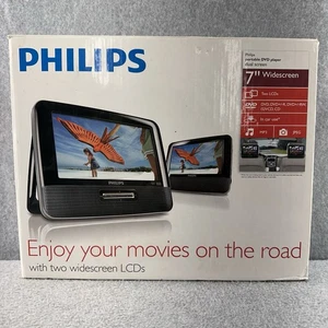 Philips 7” LCD Dual Screen Portable DVD Player Car Roadtrip Headrest PD7012 NEW - Picture 1 of 4