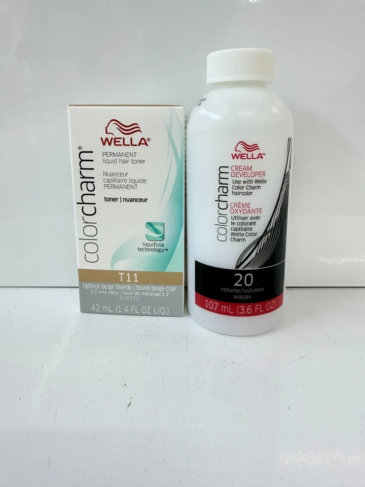 Wella Color Charm T11 Lightest Beige Blonde 1.4oz & Color Charm Creme Developer - image 1 of 1