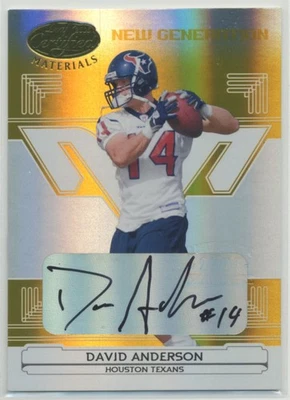 David Anderson 2006 Leaf Certified Materials RC AUTO Mirror Gold /25 Rookie #175 - Image 1 of 2