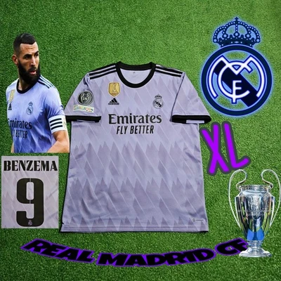 Camiseta Adidas Real Madrid Karim Benzema #9 2022/23 Púrpura Visitante Talla XL   Foto 1 de 4